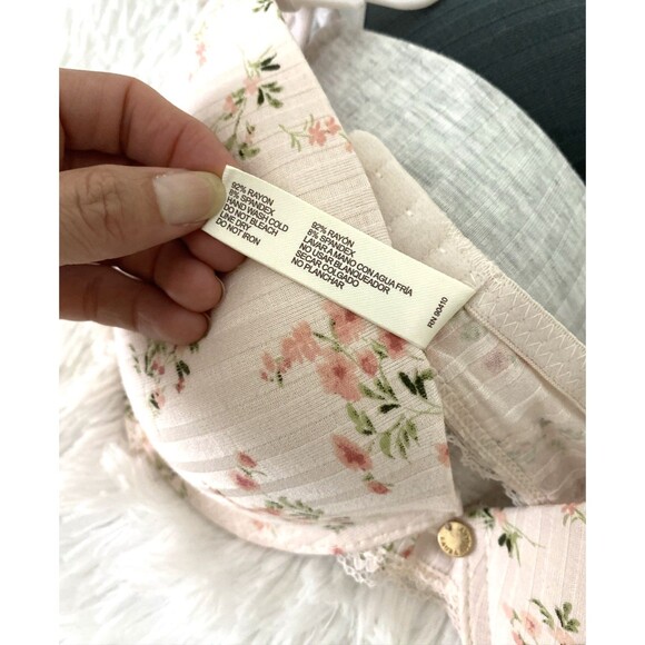 Laura Ashley Push Up Bra Women’s Comfort 3 Pack Size 34C Floral Gray Pink Lace - Picture 12 of 12